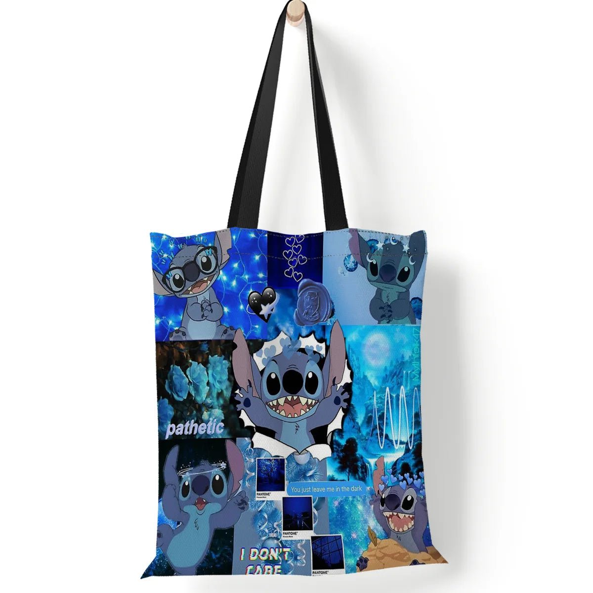 Storazone 17-35x40cm Disney Stitch Tote Bags Anime Lilo and Stitch Women's Canvas Handbags 35x40cm Large Capacity Shopping Bags Girls Gifts