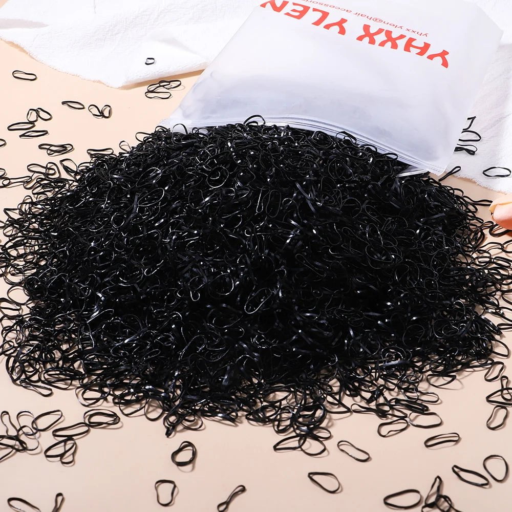 Storazone 17 / 500pcs 500/1000/2000pcs Girls Colourful Disposable Rubber Band Hair Ties Headband Children Ponytail Holder Bands Kids Hair Accessories