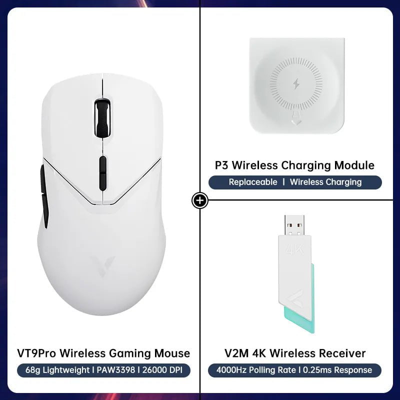 Storazone 17 Rapoo VT9PRO Wireless Gaming Mouse Esports Grade 68g Ultra-Light 26000DPI 8 Buttons Optical PAW3398 Computer Mouse For Laptop PC