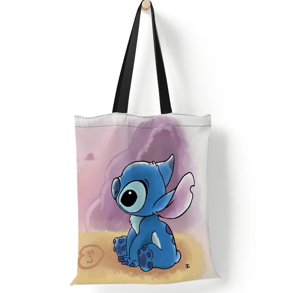 Storazone 18-35x40cm Disney Stitch Tote Bags Anime Lilo and Stitch Women's Canvas Handbags 35x40cm Large Capacity Shopping Bags Girls Gifts