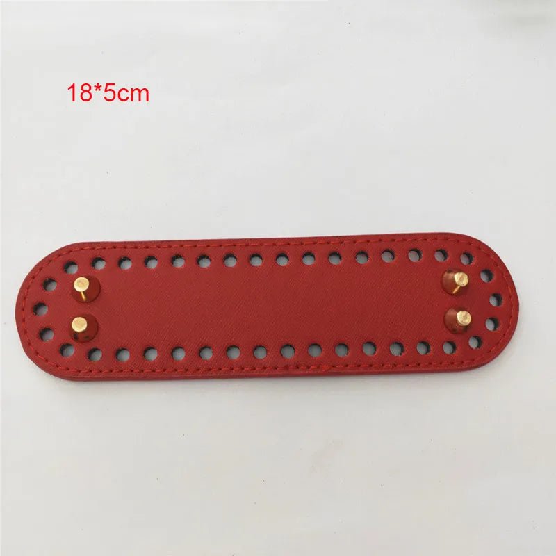 Storazone 18x5cm 1 22*10cm Long Bottom for Knitted Bag PU leather Bag Base Handmade Bottom With Holes Diy Crochet Bag Bottom accessories