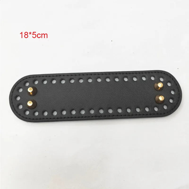 Storazone 18x5cm 2 22*10cm Long Bottom for Knitted Bag PU leather Bag Base Handmade Bottom With Holes Diy Crochet Bag Bottom accessories