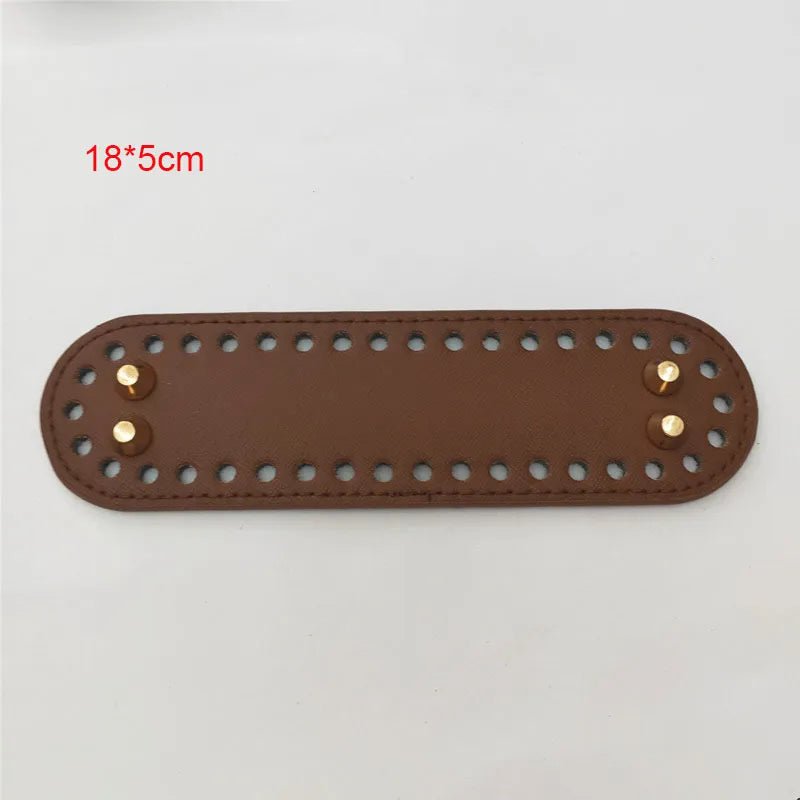 Storazone 18x5cm 3 22*10cm Long Bottom for Knitted Bag PU leather Bag Base Handmade Bottom With Holes Diy Crochet Bag Bottom accessories