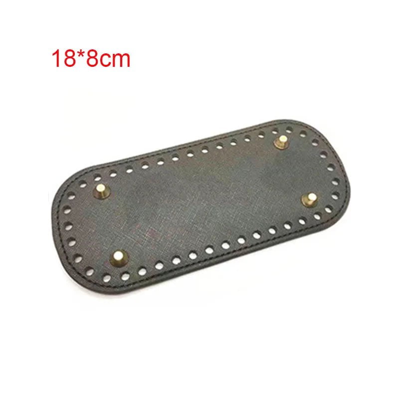 Storazone 18x8cm 5 22*10cm Long Bottom for Knitted Bag PU leather Bag Base Handmade Bottom With Holes Diy Crochet Bag Bottom accessories