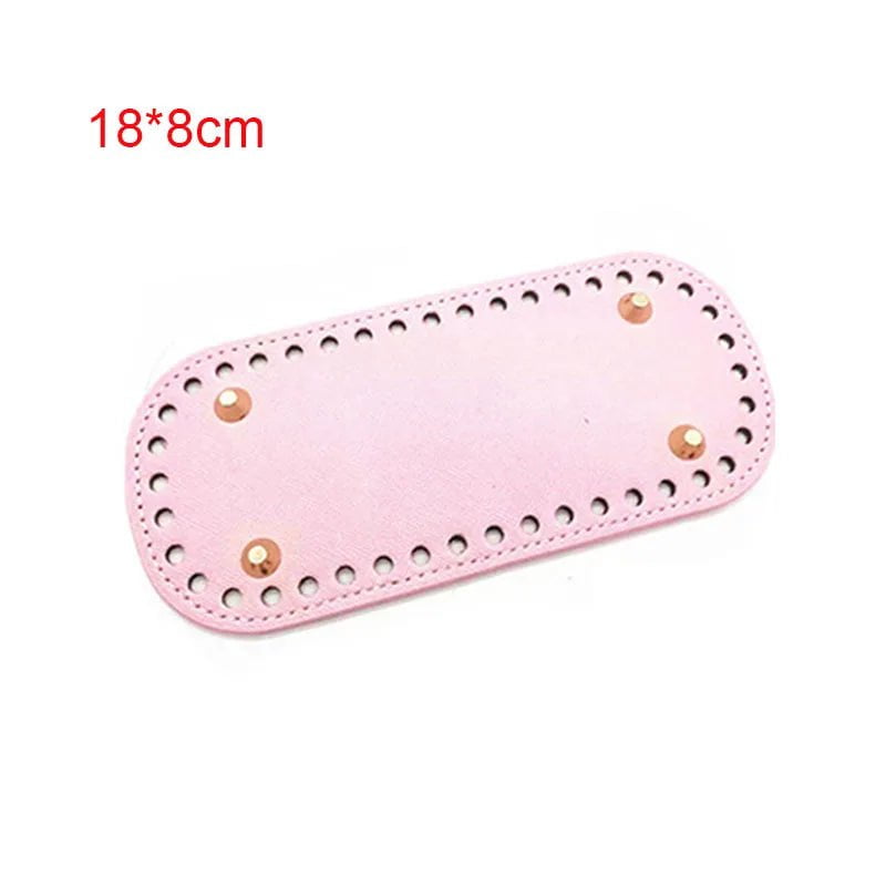 Storazone 18x8cm 8 22*10cm Long Bottom for Knitted Bag PU leather Bag Base Handmade Bottom With Holes Diy Crochet Bag Bottom accessories