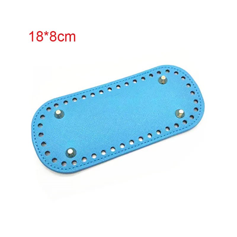 Storazone 18x8cm 9 22*10cm Long Bottom for Knitted Bag PU leather Bag Base Handmade Bottom With Holes Diy Crochet Bag Bottom accessories