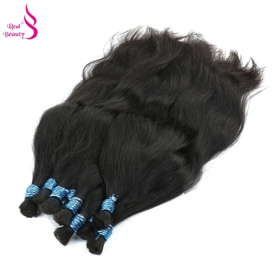 Storazone #1B / 300g / 18inches (45cm) Real Beauty Remy Human Hair Brazilian Straight Bulk Hair For Braiding  Natural Color No Weft Crochet Braids