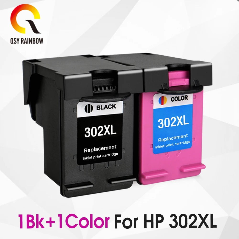 Storazone 1bk 1color / france QSYRAINBOW remanufactured 302XL Replacement for HP 302 HP302 XL Ink Cartridge for Deskjet 1110 1111 1112 2130 2131 printer