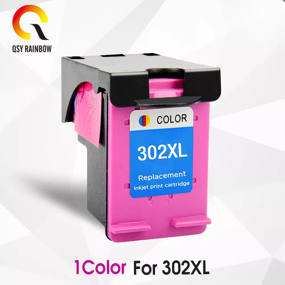 Storazone 1c / france QSYRAINBOW remanufactured 302XL Replacement for HP 302 HP302 XL Ink Cartridge for Deskjet 1110 1111 1112 2130 2131 printer