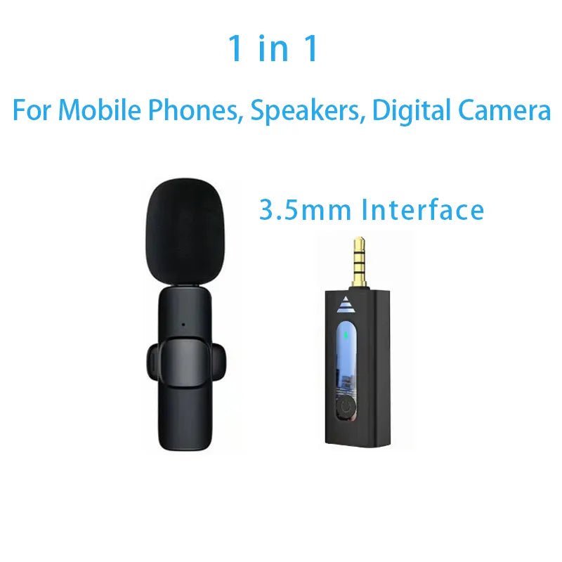 Storazone 1in1 For 3.5mm / CHINA New Wireless Lavalier Microphone Portable Audio Video Recording Mini Microphone for iPhone Android PC Camera Live Gaming Phone