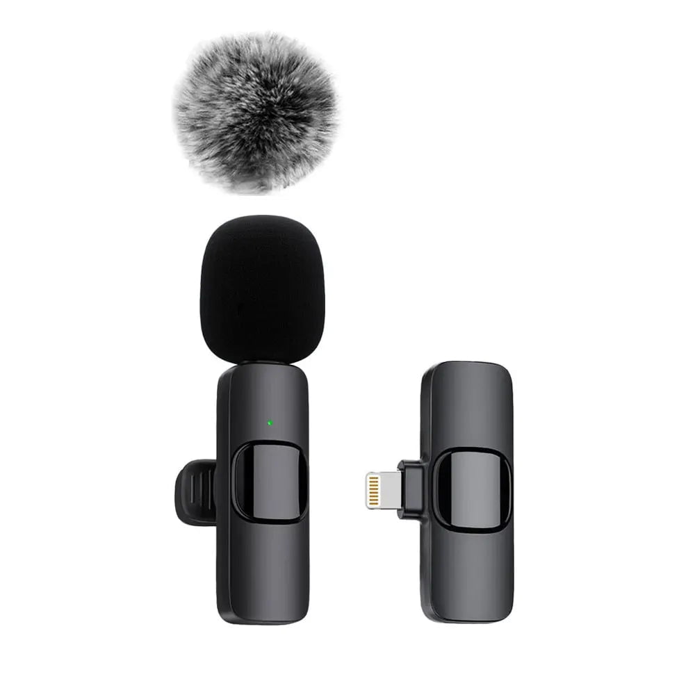 Storazone 1in1 For IOS NEW Wireless Lavalier Microphone Audio Video Recording Mini Mic For iPhone Android Laptop Live Gaming Mobile Phone Microphone