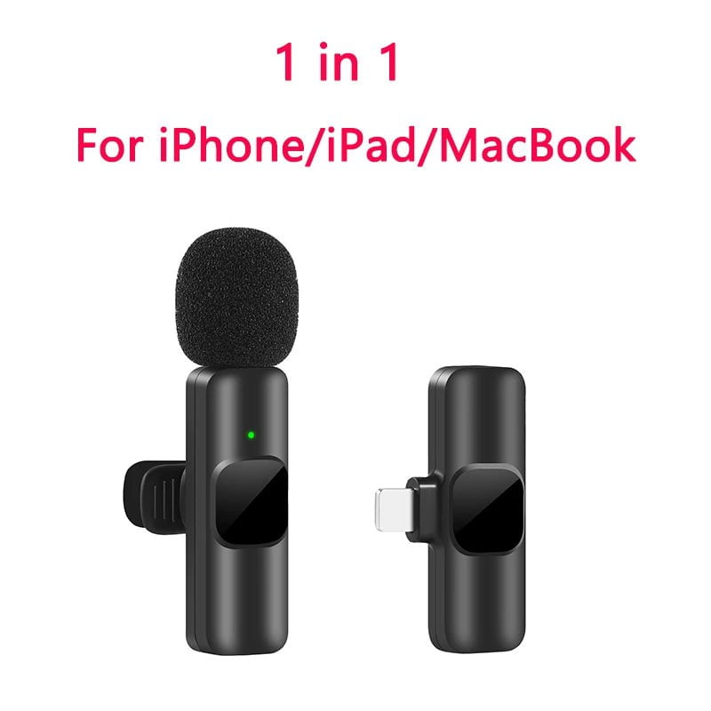 Storazone 1in1 For IOS New Wireless Lavalier Microphone Portable Audio Video Recording Mini Mic for iPhone Android Live Broadcast Gaming Phone Mic