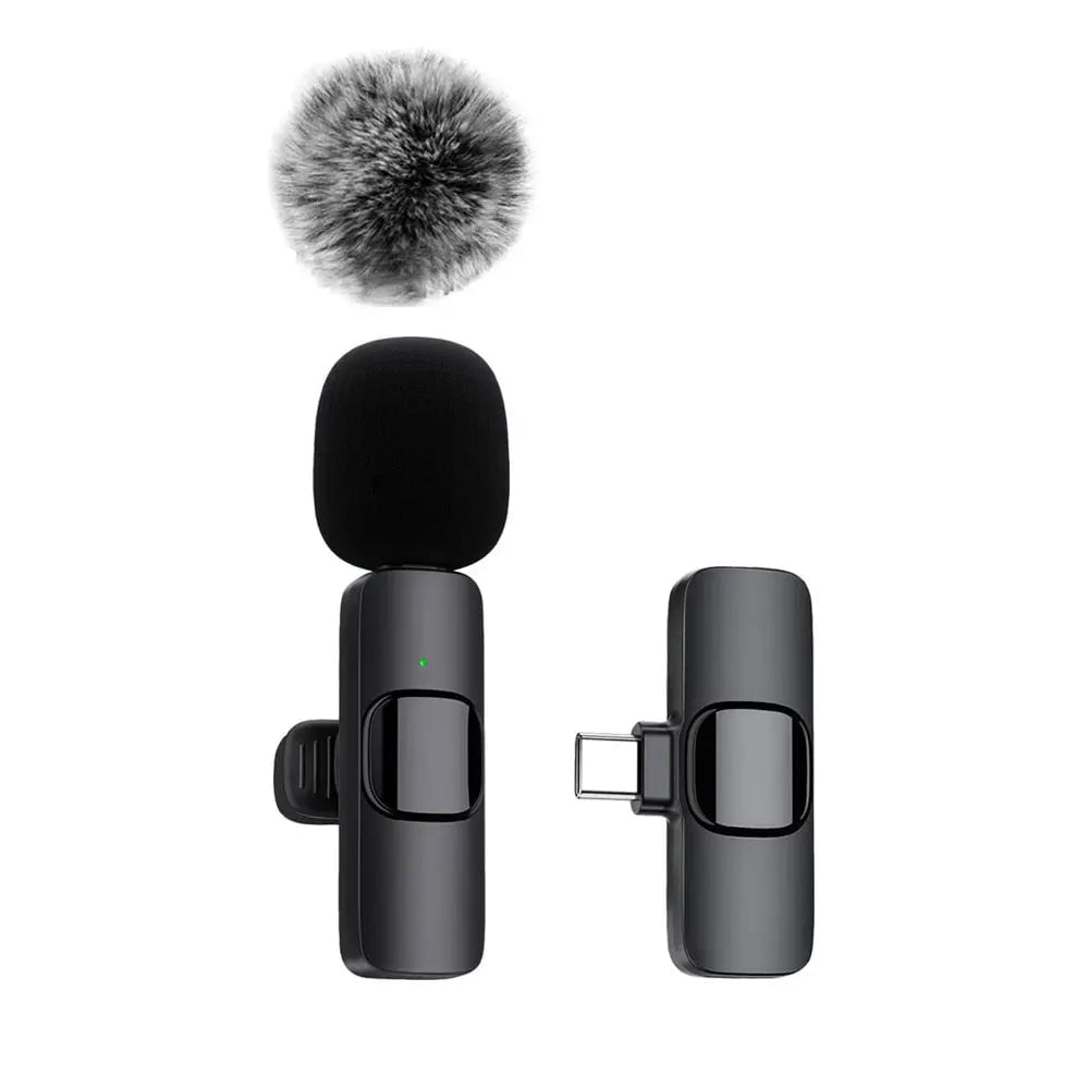 Storazone 1in1 For Type-C NEW Wireless Lavalier Microphone Audio Video Recording Mini Mic For iPhone Android Laptop Live Gaming Mobile Phone Microphone
