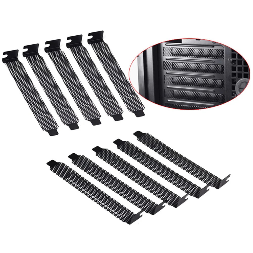 Storazone 1or5pcs PCI Slot Cover/PCI Slot Cover Dust Filter Blanking Board Cooling Fan Dust Filter Ventilation PC Computer Case