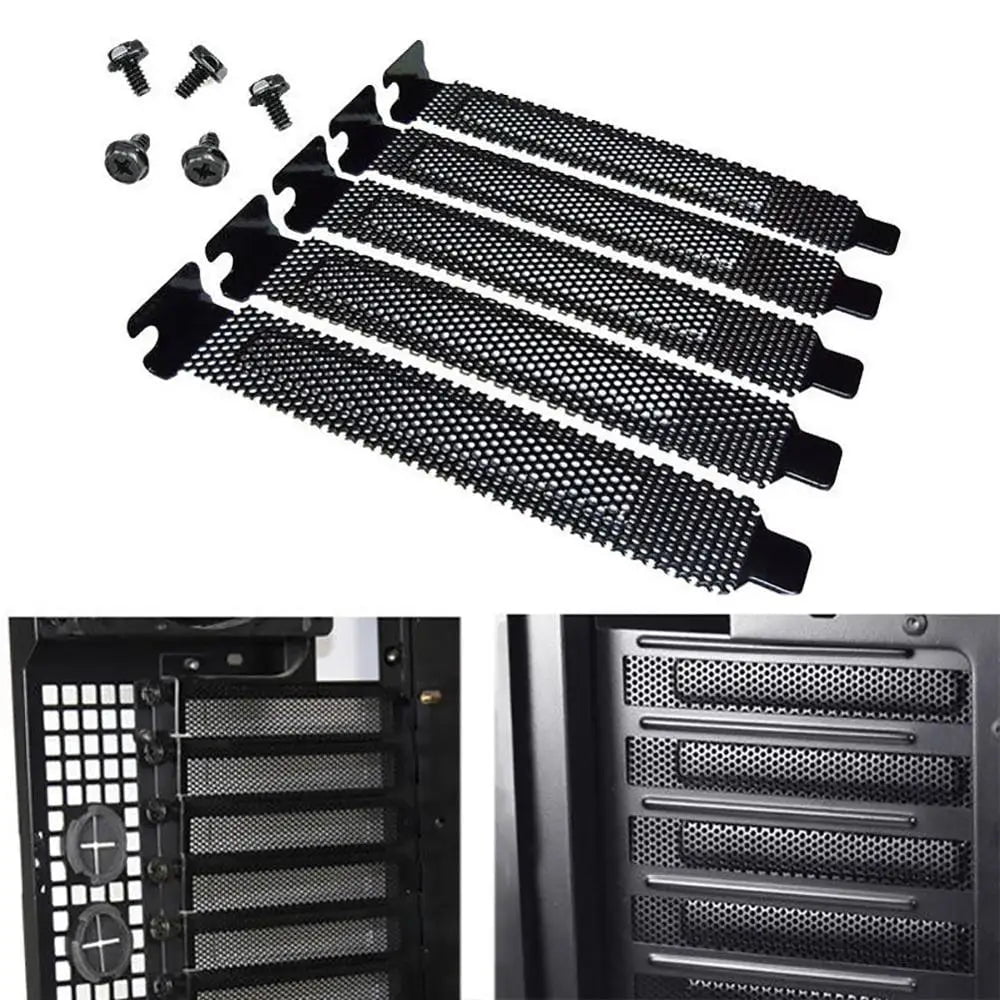 Storazone 1or5pcs PCI Slot Cover/PCI Slot Cover Dust Filter Blanking Board Cooling Fan Dust Filter Ventilation PC Computer Case