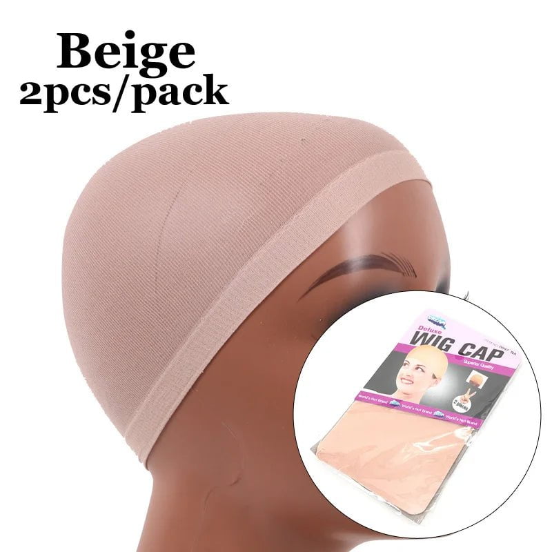 Storazone 1pack beige 2Pcs/Pack Stocking Cap Hairnets for Long Hair Wigs Beige and Black Stocking Wig Cap Fashionable Hair Nets