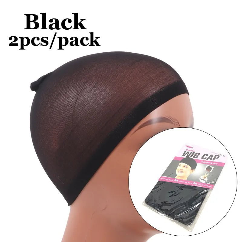 Storazone 1pack black 2Pcs/Pack Stocking Cap Hairnets for Long Hair Wigs Beige and Black Stocking Wig Cap Fashionable Hair Nets