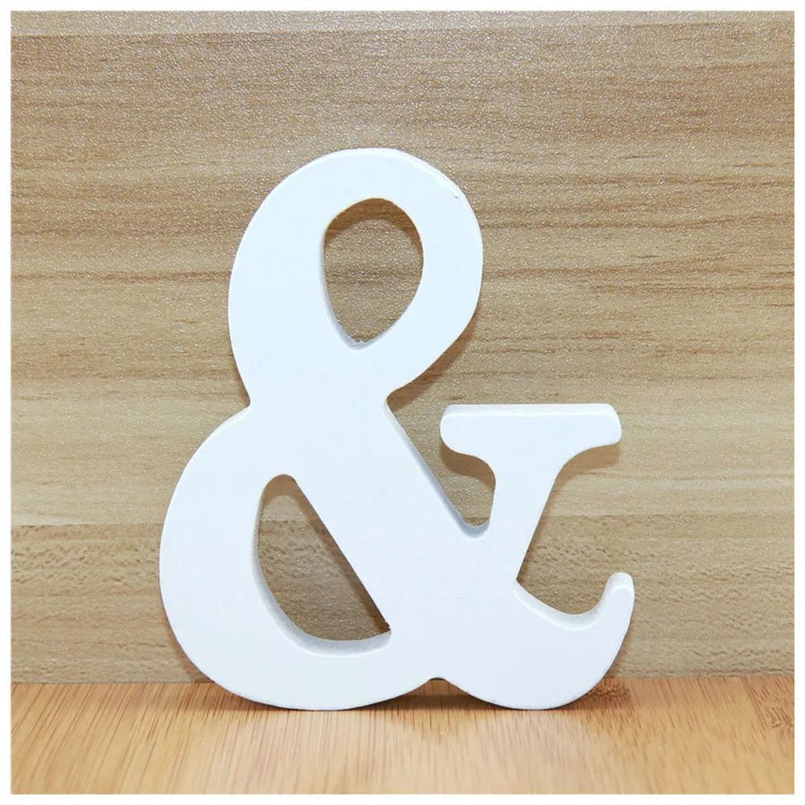 Storazone 1pc 10CM Wood Wooden Letters White Alphabet Wedding Birthday Party Diy Home Decorations Personalised Name Design 3.94 Inches