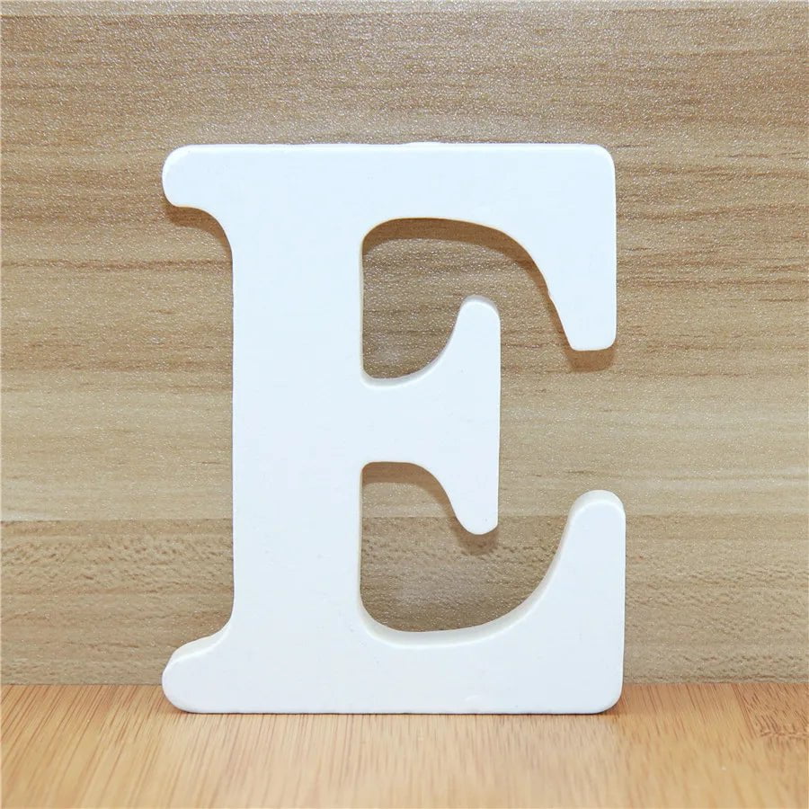 Storazone 1pc 10CM Wood Wooden Letters White Alphabet Wedding Birthday Party Diy Home Decorations Personalised Name Design 3.94 Inches