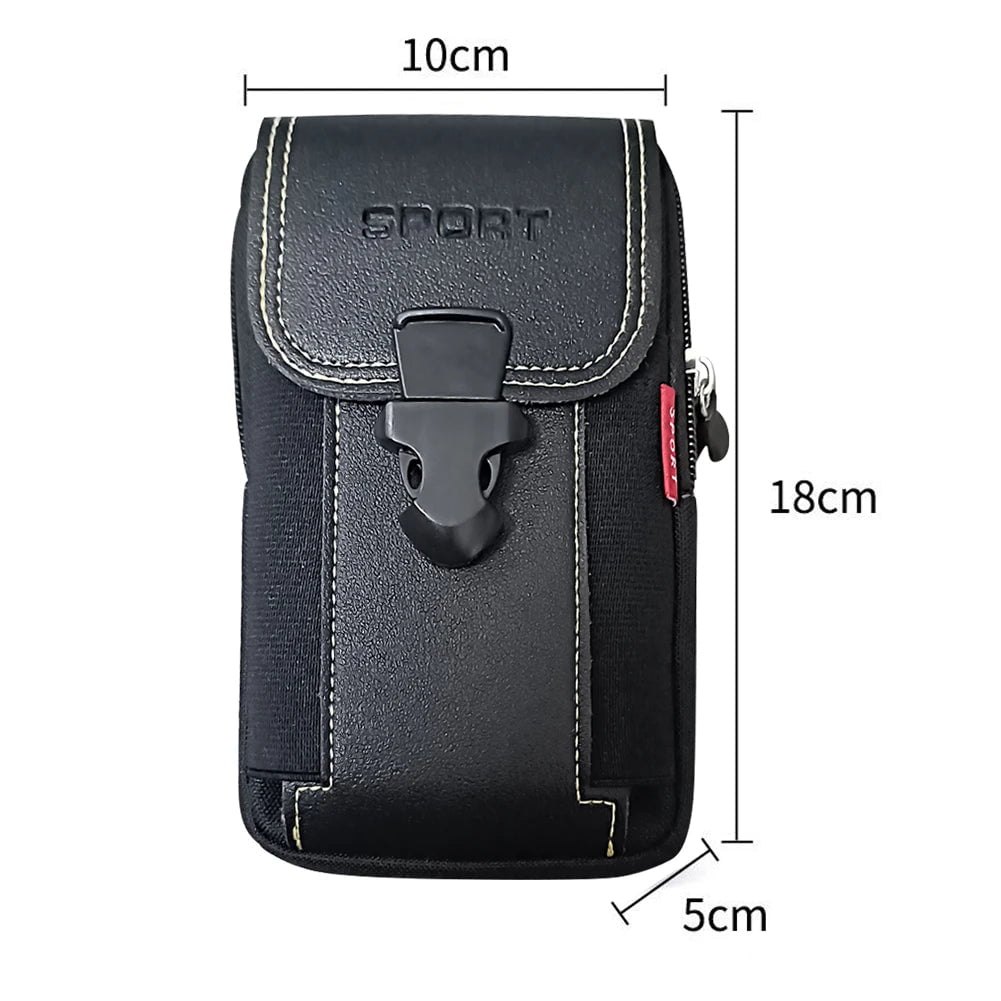 Storazone 1PC Black Style 1 Man Belt Pouch Mobile Phone Bag for Men Phone Holster Bag Molle Waist Bag Pack Small Tactical Duty Belt Backpack Card Holder