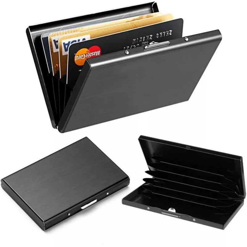 Storazone 1pc Card Holder Men RFID Blocking Aluminum Metal Slim Wallet Money Bag Anti-scan Credit Card Holder Thin Case Small Male Wallet