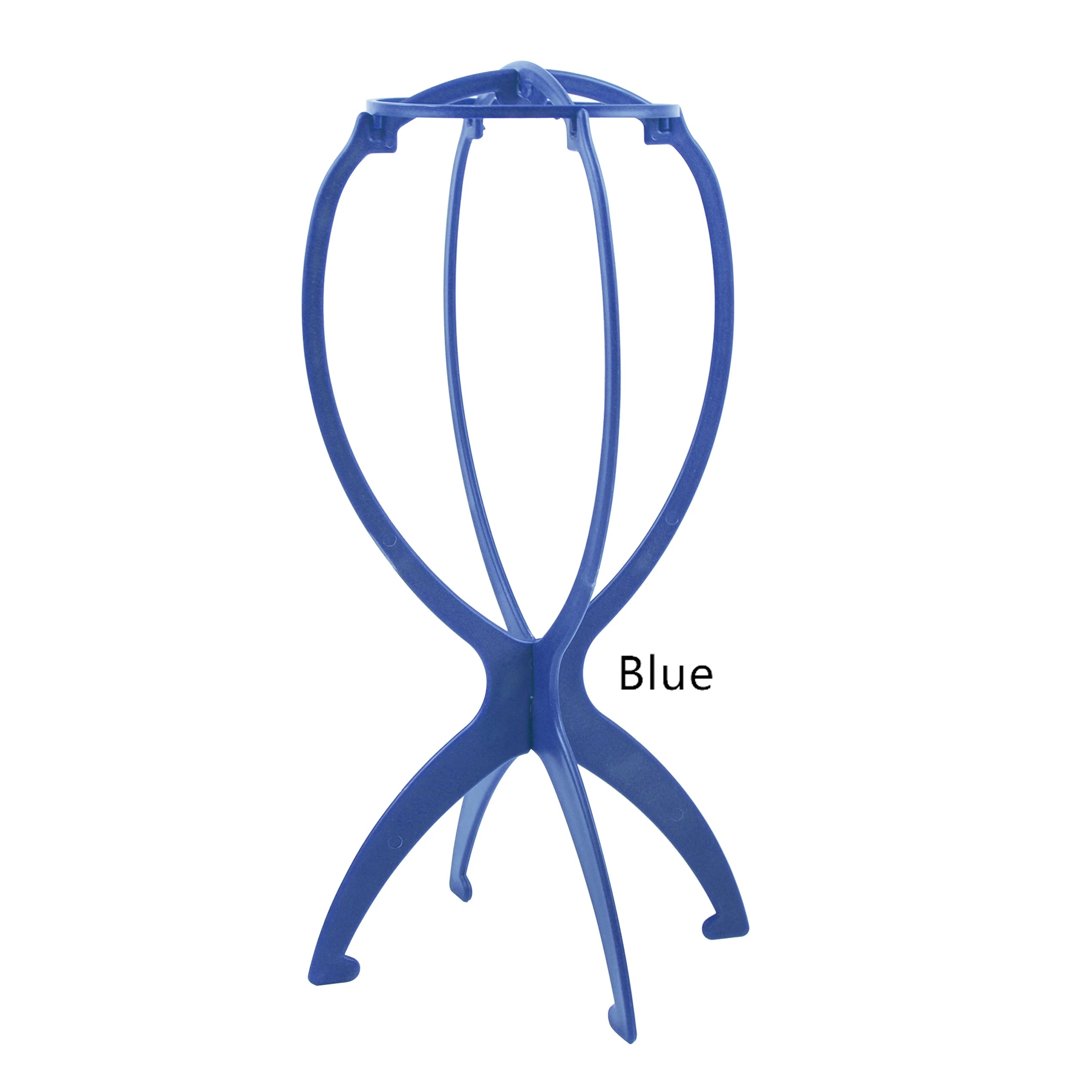 Storazone 1PC Four Colors Wig Stands Plastic Hat Display Wig Head Holders 17x34Cm Mannequin Head/Stand Portable Folding Wig Stand