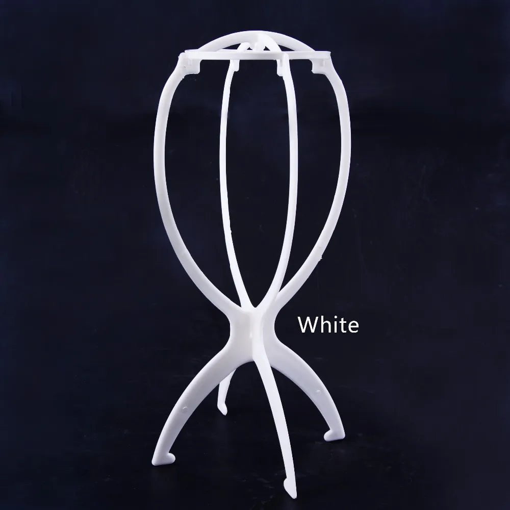 Storazone 1PC Four Colors Wig Stands Plastic Hat Display Wig Head Holders 17x34Cm Mannequin Head/Stand Portable Folding Wig Stand