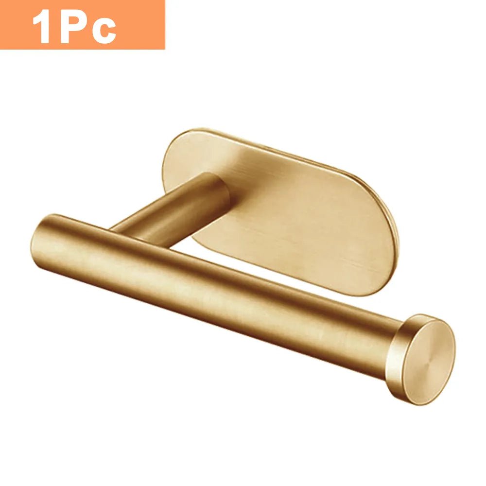 Storazone 1Pc gold Self Adhesive Toilet Paper Towel Holder Stainless Steel Wall Mount  No Punching Tissue Towel Roll Dispenser for Bathroom Kitchen