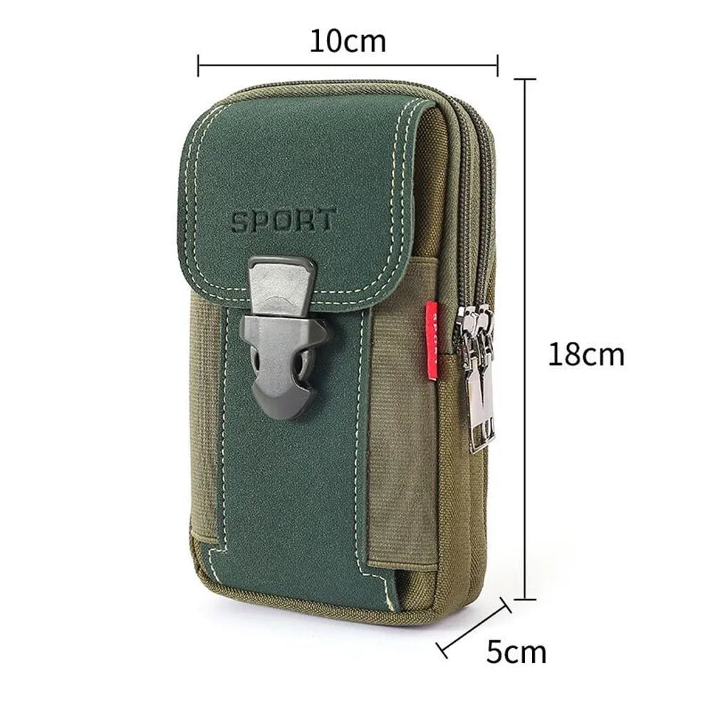 Storazone 1PC Green Style 1 Man Belt Pouch Mobile Phone Bag for Men Phone Holster Bag Molle Waist Bag Pack Small Tactical Duty Belt Backpack Card Holder