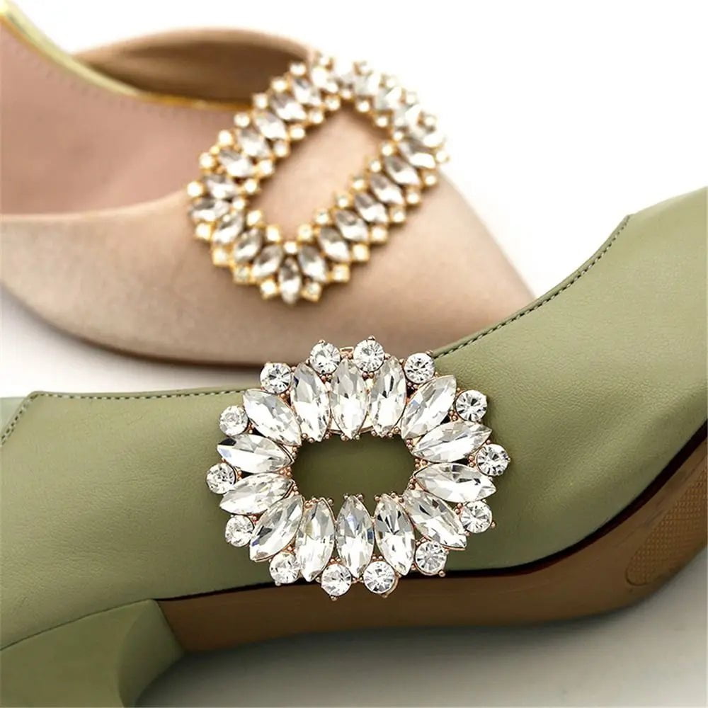 Storazone 1PC Lady Shoe Clips Wedding Bride Shoes Decoration Women High Heel Charms Jewelry Shoes Rhinestones Crystal Decoration