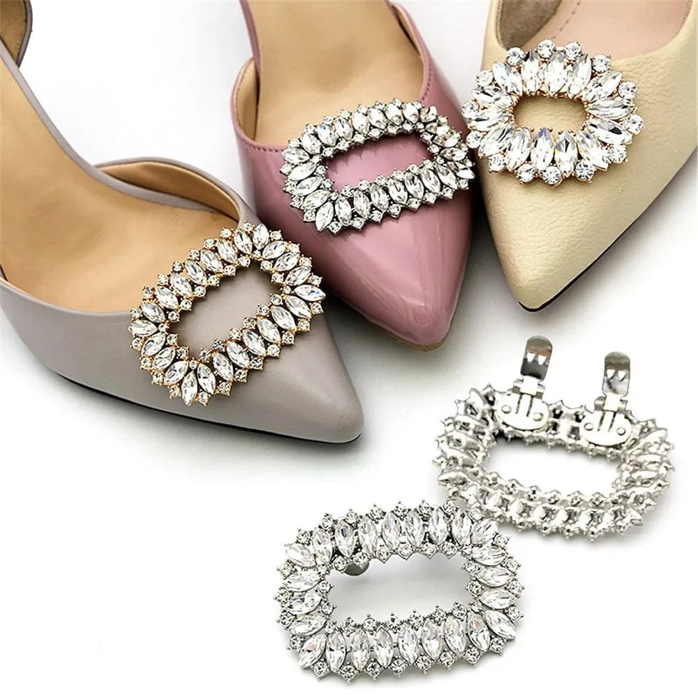 Storazone 1PC Lady Shoe Clips Wedding Bride Shoes Decoration Women High Heel Charms Jewelry Shoes Rhinestones Crystal Decoration