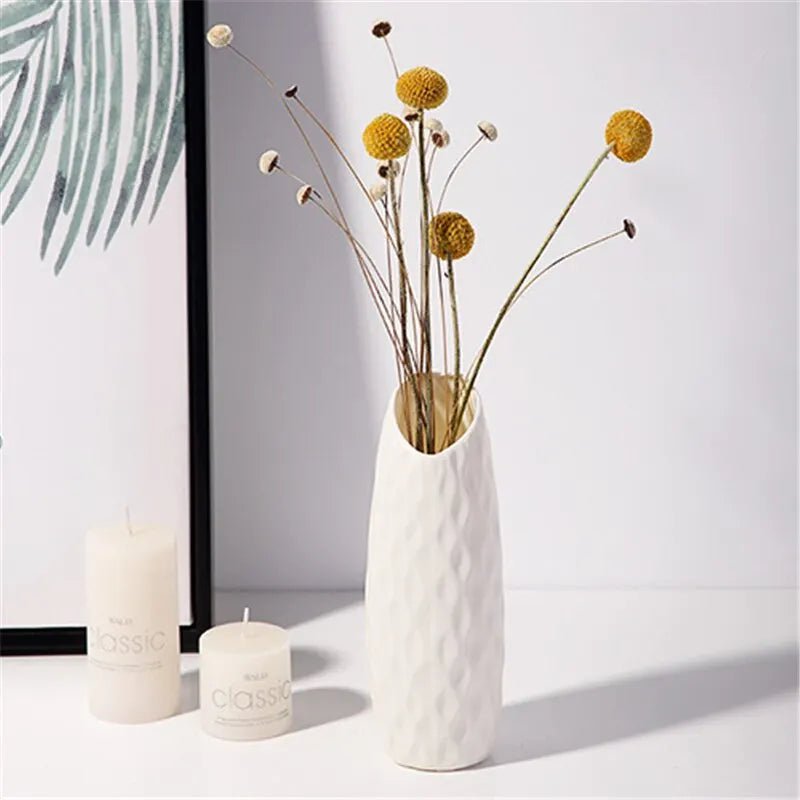 Storazone 1pc Nordic Plastic Vase Simple Small Fresh Flower Pot Storage Bottle for Flowers Living Room Modern Home Decorations Ornaments