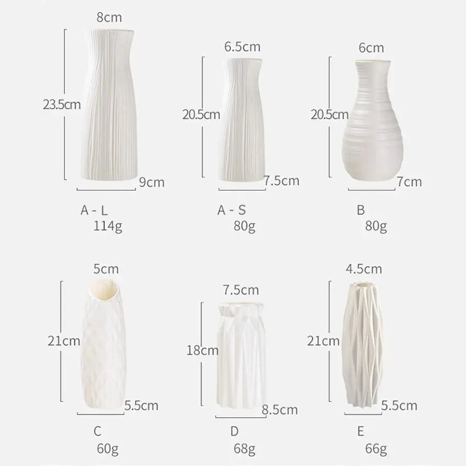 Storazone 1pc Nordic Plastic Vase Simple Small Fresh Flower Pot Storage Bottle for Flowers Living Room Modern Home Decorations Ornaments