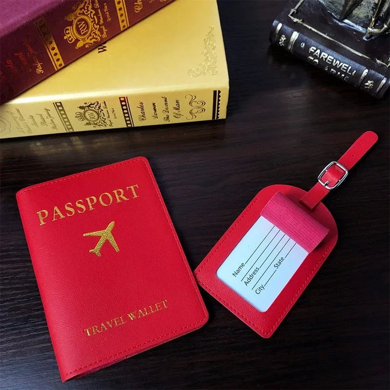 Storazone 1PC Women Men PU Leather Luggage Tag Suitcase Identifier Label Baggage Boarding Bag Tag Name ID Address Holder Travel Accessorie