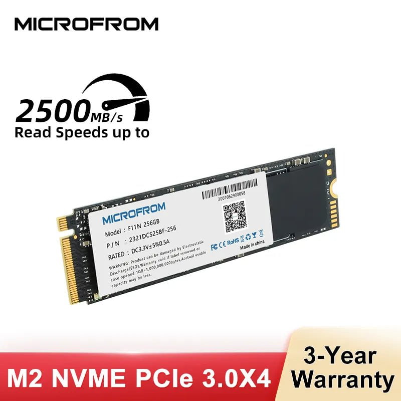 Storazone 1pcs 256GB MicroFrom SSD M2 1TB NVME SSD 512GB 256GB 128GB M.2 2280 PCIe 3.0 Hard Drive Disk Internal Solid State Drive for Laptop Notebook