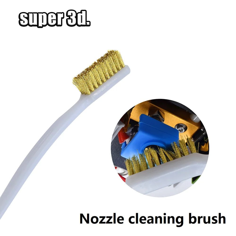 Storazone 1Pcs 3D Printer Tool Copper Wire Toothbrush Nozzle Brush For Cleaning Nozzle Heating Block Hotend Hot Bed Cleaner Derusting