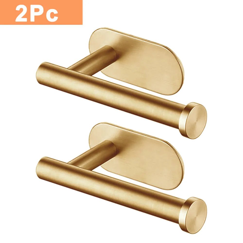 Storazone 1Pcs gold Self Adhesive Toilet Paper Towel Holder Stainless Steel Wall Mount  No Punching Tissue Towel Roll Dispenser for Bathroom Kitchen