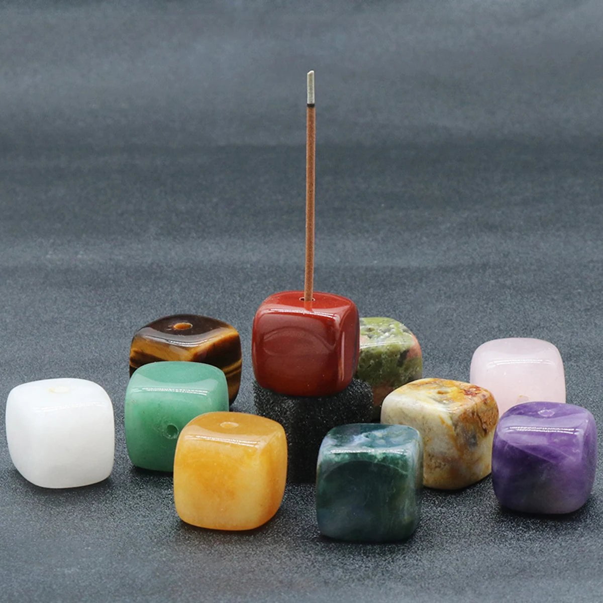 Storazone 1pcs Natural Crystal Incense Sticks Holder Coil Censer Burner Rock Quartz Stone Base Buddhist Indoor Altar Table Home Decoration