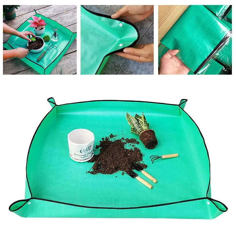 Storazone 1pcs Planting Mat 50cm-100cm Gardening Potting Pad Foldable Garden Plant Flower Pot Transplanting Waterproof Mats