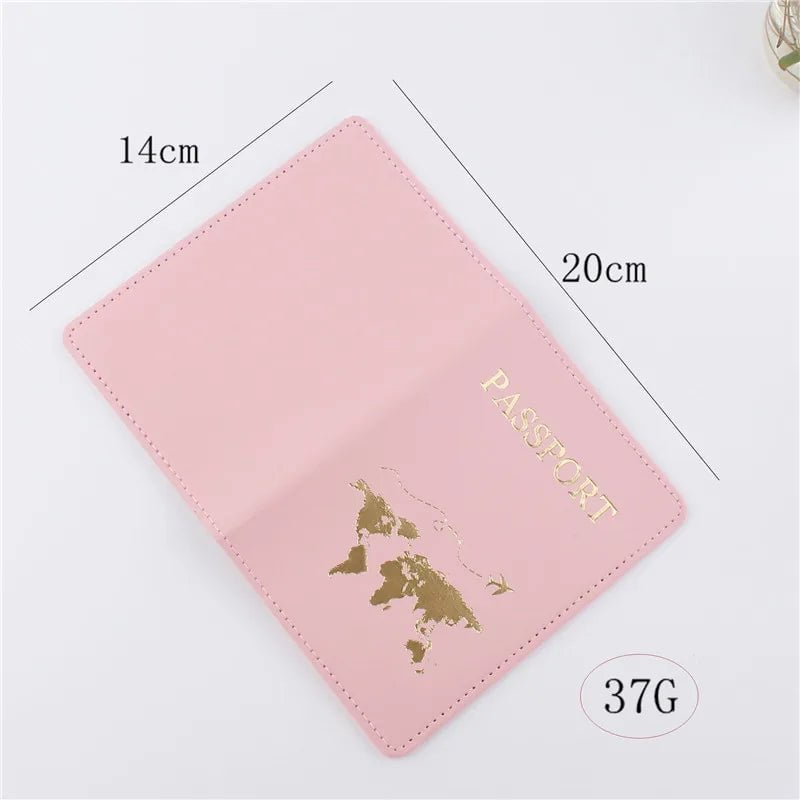 Storazone 1PCS PU Leather Map Passport Cover Case Card Holder Fashion Wallet Lightweight Travel Accessories For Flight for Women or Men