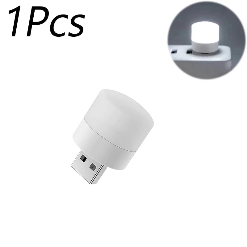 Storazone 1pcs White 1-10Pcs Mini USB Night Light Warm White Eye Protection Book Reading Light USB Plug Computer Mobile Power Charging LED Night Lamp