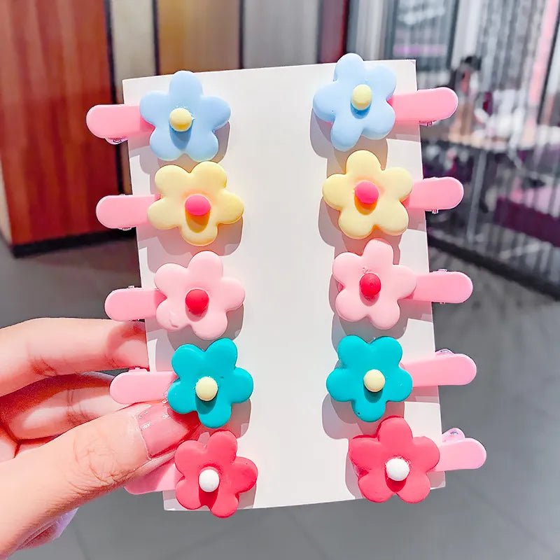 Storazone 2-11 10PCS/Set New Girls Cute Cartoon Ice Cream Unicorn Hair Clips Kids Lovely Hairpins Headband Barrettes Fashion Hair Accessories