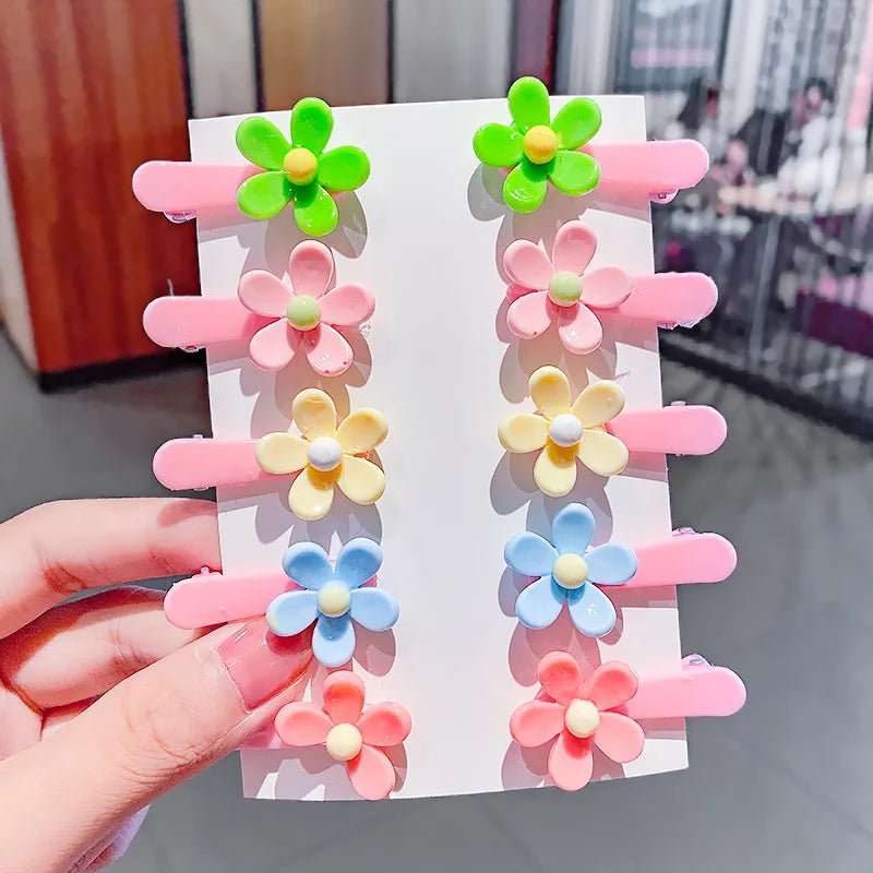 Storazone 2-14 10PCS/Set New Girls Cute Cartoon Ice Cream Unicorn Hair Clips Kids Lovely Hairpins Headband Barrettes Fashion Hair Accessories