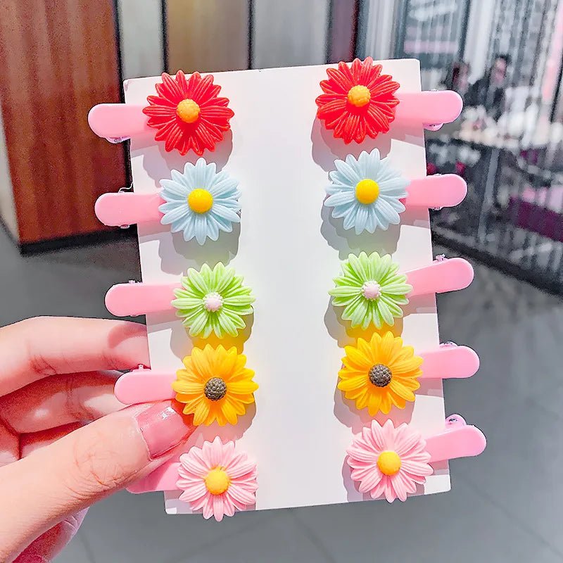 Storazone 2-17 10PCS/Set New Girls Cute Cartoon Ice Cream Unicorn Hair Clips Kids Lovely Hairpins Headband Barrettes Fashion Hair Accessories