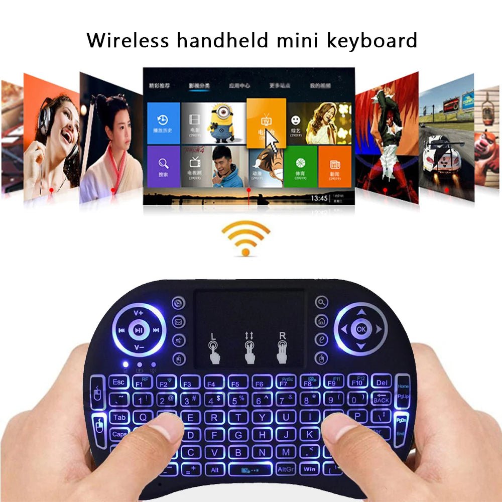 Storazone 2.4G Air Mouse with Touchpad Keyboard i8 Arabic French Spanish Russian Backlit Mini Wireless Keyboard for PC Android TV Box