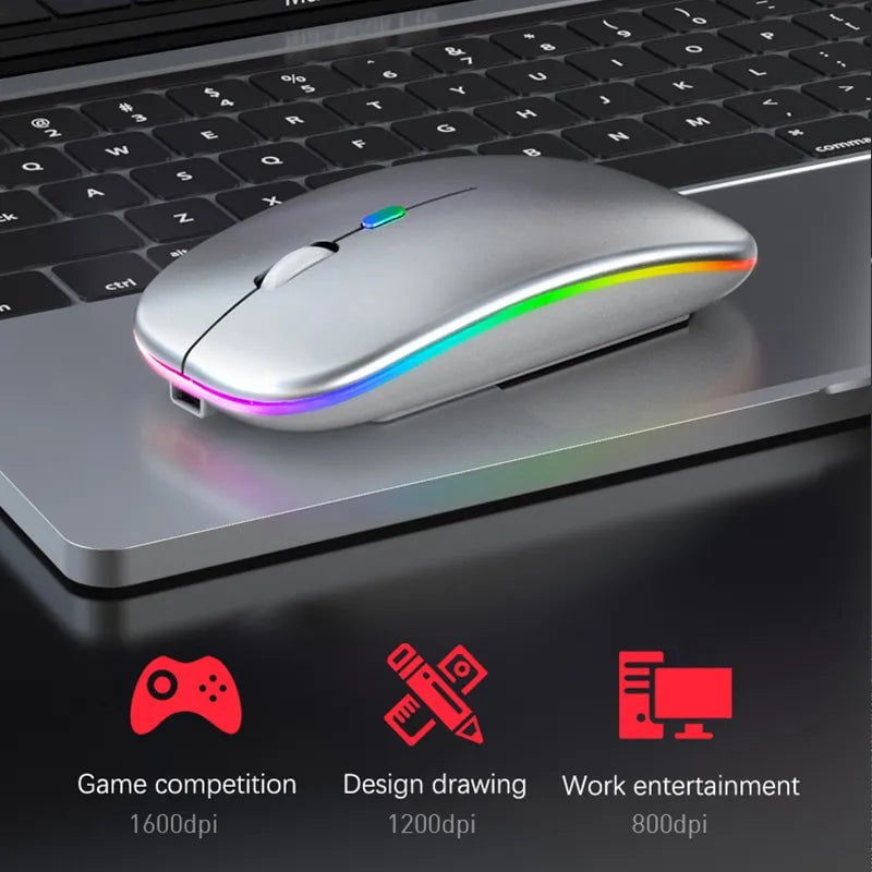 Storazone 2.4G Wireless Mouse RGB Rechargeable Bluetooth Mice Wireless Computer Mause LED Backlit Ergonomic Gaming Mouse for Laptop PC