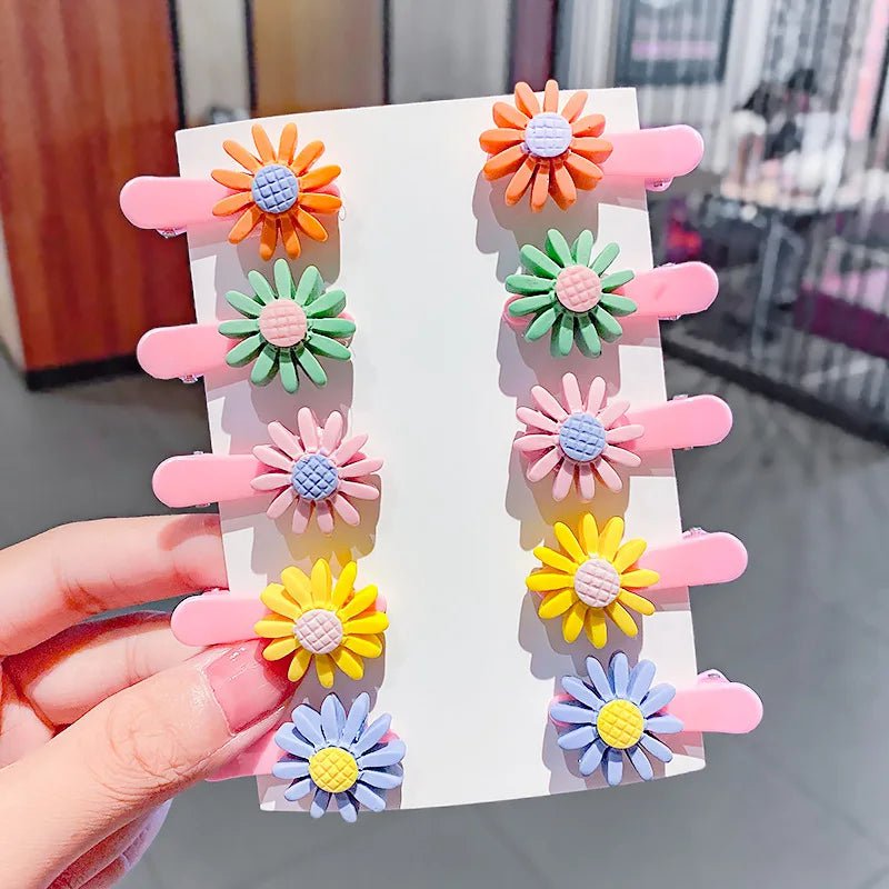 Storazone 2-7 10PCS/Set New Girls Cute Cartoon Ice Cream Unicorn Hair Clips Kids Lovely Hairpins Headband Barrettes Fashion Hair Accessories