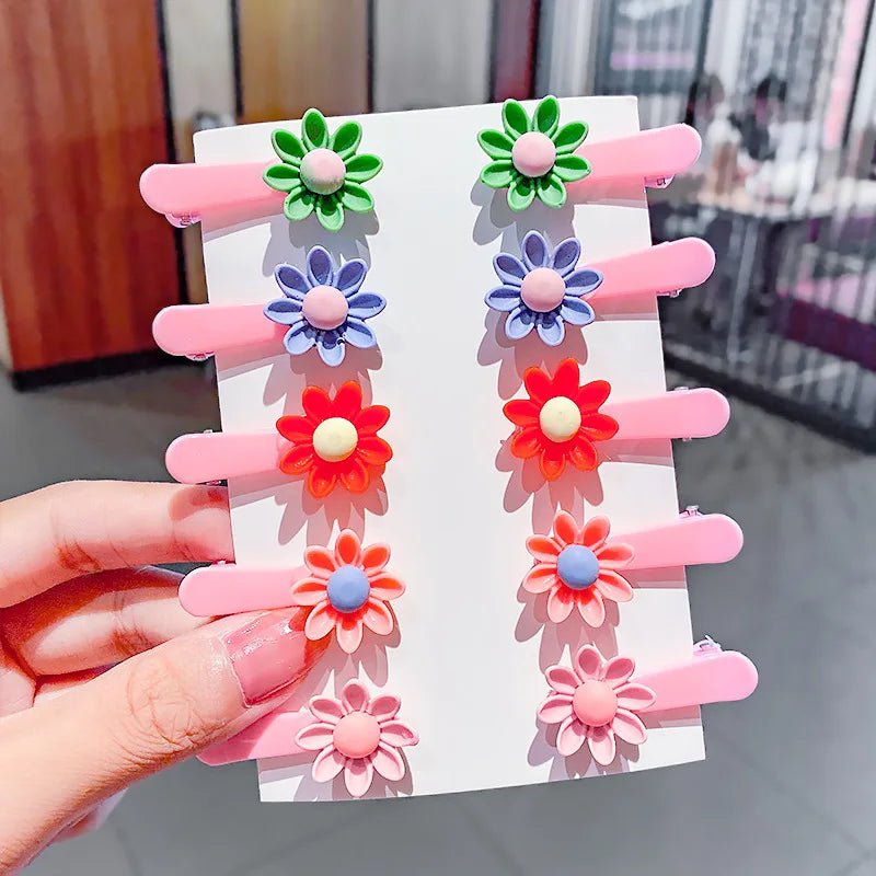 Storazone 2-8 10PCS/Set New Girls Cute Cartoon Ice Cream Unicorn Hair Clips Kids Lovely Hairpins Headband Barrettes Fashion Hair Accessories