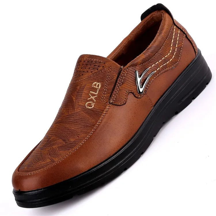 Storazone 2 Brown / 38 New Trademark Size 38-48 Upscale Men Casual Shoes Fashion Leather Shoes for Men Spring Autumn Men'S Flat Shoes Driving Sneakers