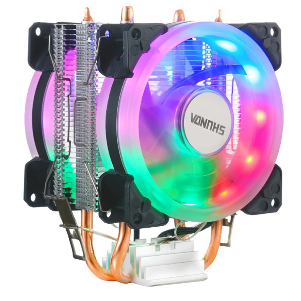 Storazone 2 FAN WITH LAMP / LGA115X1200-1366-775 / Fixed Color IWONGOU CPU Cooling Fan 3pin For Intel LGA1150/1151/1155/1156/775/1200 AMD/AM3/AM4 X99 X79 Processor Cooler Silent Radiator